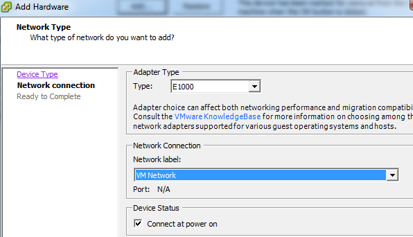 add network adapter add network adapter